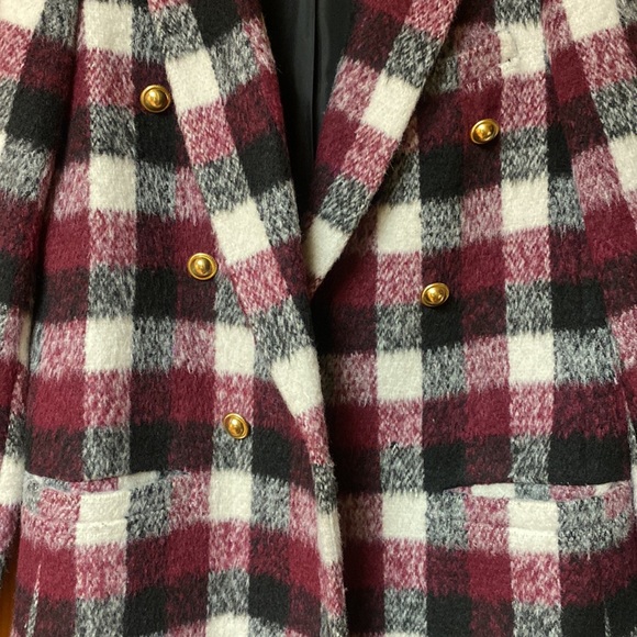 Michael kors wool military coat jacket plaid - Picture 5 of 9